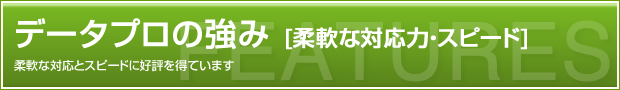 柔軟な対応とスピードに好評を得ています