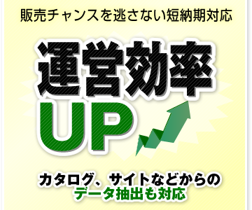 販売チャンスを逃さない短納期対応 運営効率UP 【カタログ、サイトなどからのデータ抽出も対応】